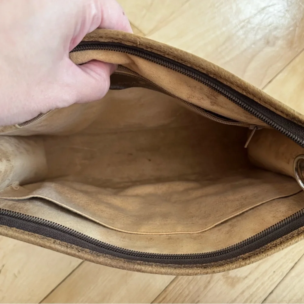Gucci Vintage Coated Canvas Brown and Tan Monogram Clutch/Pouch